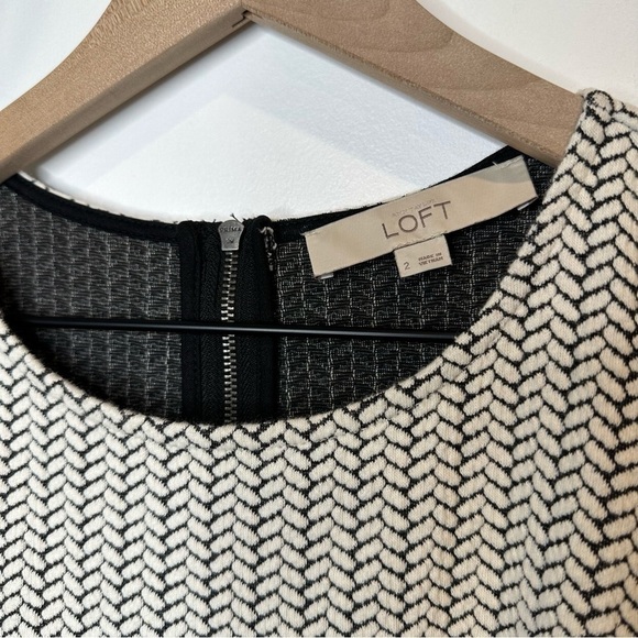 LOFT White Cotton Textured Sleeveless Knit A-Line Dress Size 2 - Picture 5 of 10